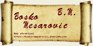 Boško Mesarović vizit kartica